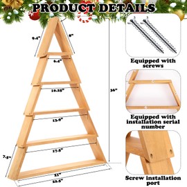 5 Tier Christmas Tree Ladder Shelves A Frame Table Centerpieces Christmas Tree Shaped DIY Shelf Christmas Village Display Stand Decors for Living Room Bedroom Home Office Tabletop Shelf Holiday