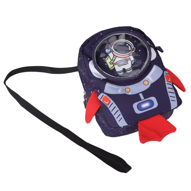 Kids Backpack Cartoon Spaceman Style Anti Lost Rope Large Capacity