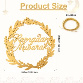 Ramadan Mubarak Door Sign, 28.5 cm Wooden Ramadan Door Sign, Eid Mubarak Sign, Eid Door Sign, Ramadan Decoration for Farmhouse, Porch, Patio, Wall