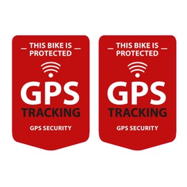 GPS Tracking Set of 2 Stickers for Bicycle, Bike Sticker, Weatherproof, UV-Resistant