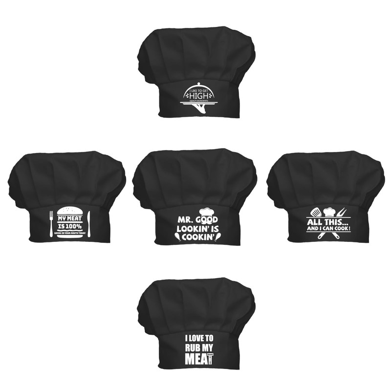 CREATCABIN Black Chef Hat Adults Adjustable Baker Hat Kitchen Catering