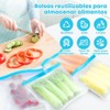 12Pcs Bolsas Reutilizables para Alimentos Herméticas y Ecológicas (Naranja, 28x26cm)