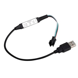 Sparkleiot SP200E USB Controller SM2.54 3 Pin Interface DC5-24V 3 Keys for WS2811 WS2812 Addressable LED Light String RGB LED Strip Dimmer 2048 Pixels Controllable (Pack of 1pc)