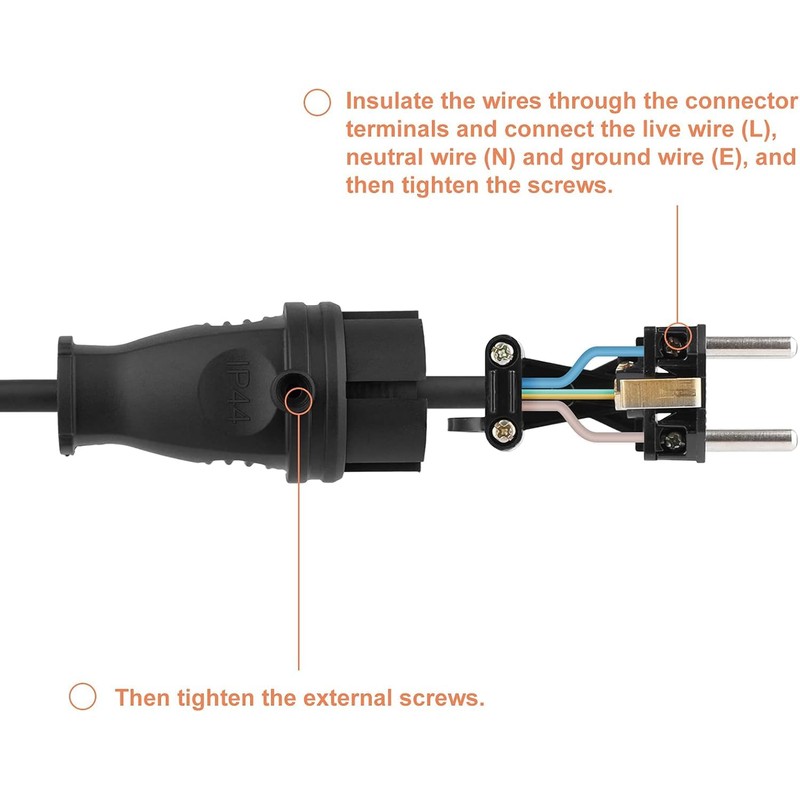 Protective contact plug, 3 x earthing contact plugs and 1