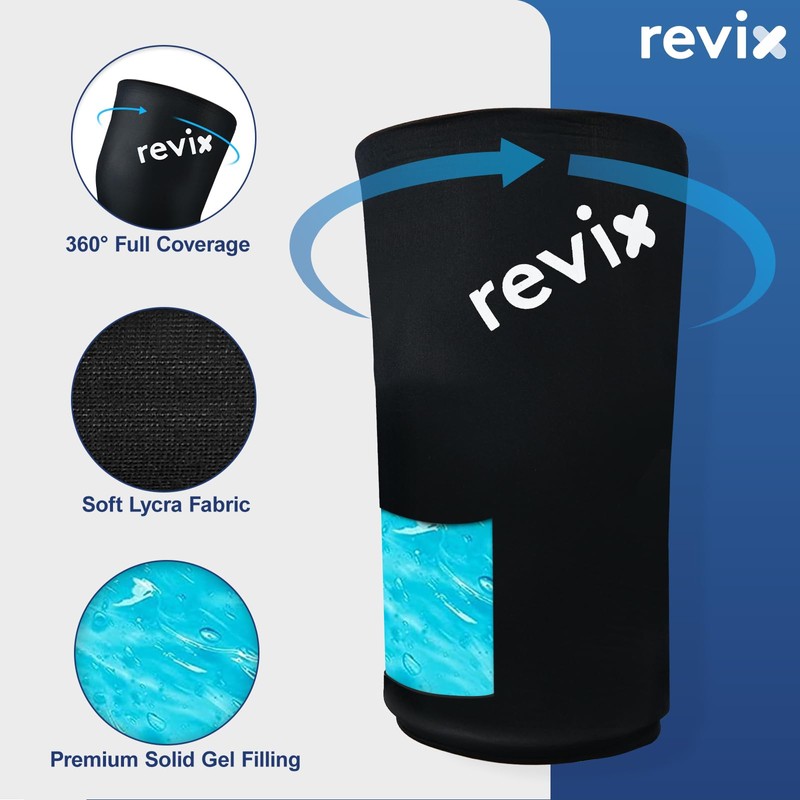 REVIX Shin Compression Sleeve for Calf Ice Wrap for Legs,