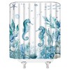 Coastal Seahorse Shower Curtain Nautical Fish Coral Seashell Starfish Beach