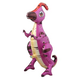 Self standing Dinosaur Tyrannosaurus Animal Balloons for Birthday Party Baby Shower Decoration Kit Inflatable Party Supplies Decorations Gift Kids and Adults (3D Parasaurolophus Rose Red)