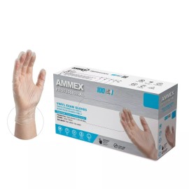 AMMEX *1,000-Piece* Ammex Professional Vinyl Exam Medical Gloves Clear Large VPF66100