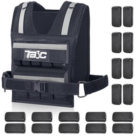 Adjustable Weighted Vest，40lbs Weights with Reflective Stripe, Weight Vest Workout Vest for Strength Training Running Walking Workout Vest for Men and Women