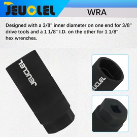 JEUCLEL Oil Pressure Sensor Switch Socket, Special Size 1-1/16 Inch, 3/8" Drive or 1 1/8" Hex Wrench for Quick Removing & Installing Oil Sending Unit, Wrench Remover Universal Fit (Black)