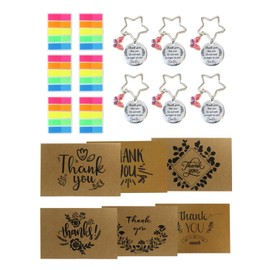 DRHYO Thank You Gifts 6 set, Appreciation Keychain for Teacher/Coworkers/Nursery Staff Leaving Gifts, Thank You Cards for Wedding/Christmas/Thanksgiving