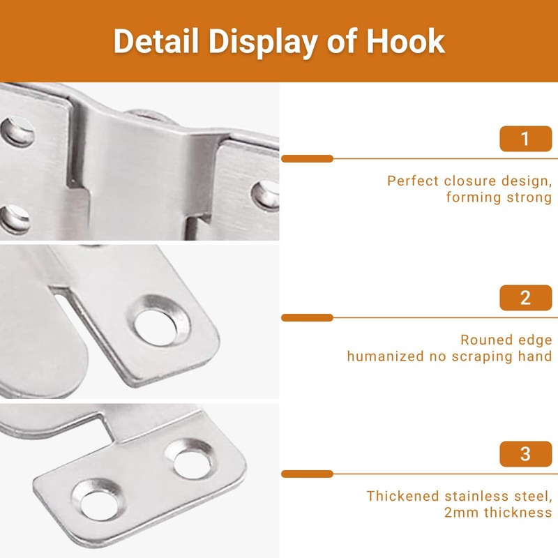 16Pcs Stainless Steel Interlock Hanging Buckle, Flush Concealed Mount Brackets,