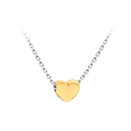 Tuscany Silver Women's Sterling Silver 5 x 6 mm Yellow Gold Plated Heart Necklace of Length 46 cm/18 Inch
