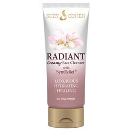 Script Essentials Radiant Creamy Cleanser With SymRelief By Suzy Cohen - Luxurious Hydrating Healing Solution For Troubled Skin - Perfect for Cystic Acne, Blotchy, Dry, Red, And Irritated Skin (3oz)