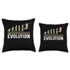 Evolution Graphic Badminton Player Shuttlecock Sports Smash Throw Pillow