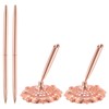 PATIKIL 2 Pcs Hollow Round Pen Metal Ballpoint Pens Set, 1mm Black Ink Pens for Business Office Wedding Guest Signature, Rose Gold