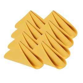 Yellow Cloth Napkins Set of 8,Size 18x18 inch Napkins Made of 100% Microfibre.Washable Cloth Napkins,Easy to Fold,Iron Free,Dinner Napkins for RestaurantV Family use, Parties. (Mustard)