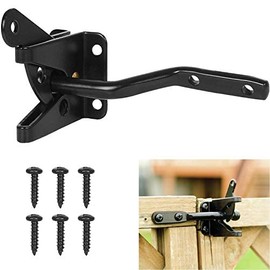 Garden Gate Latch for Wooden Gates Gravity Locking Automatic Self Gate Latch Heavy Duty Black Door Latch for External Doors