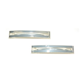 Pair of Double Straight Bar Clip-in End Barrettes, Hair Slides. (Silver)