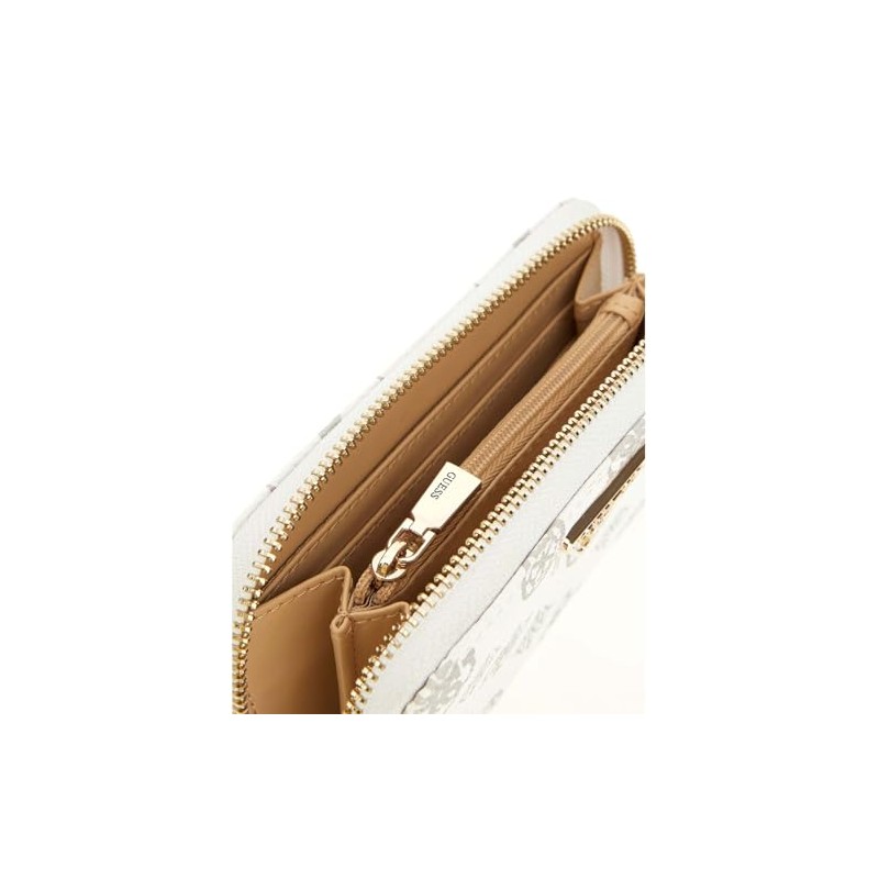 GUESS Laurel Zip Around Wallet M White Logo, White logo.,