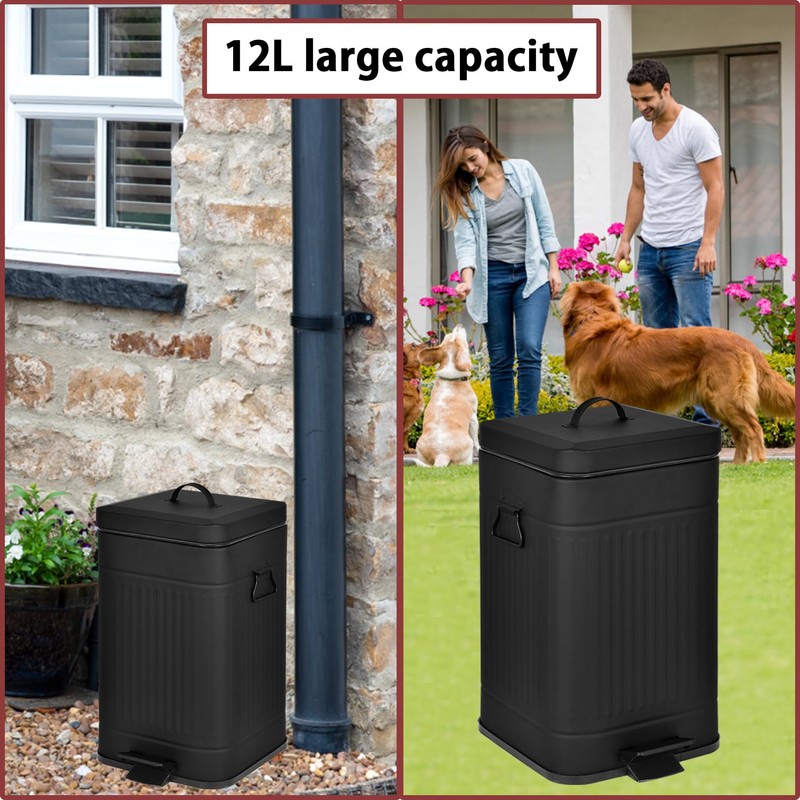 Umtiti Dog Poop Trash Can with Lid for Outdoors，3.2 Gallon