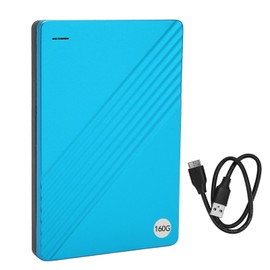 External Hard Drive Ultrathin 2.5 Inch USB 3.0 Aluminium Alloy Plug and Play Mobile Hard Disk for Computer TV Phone Blue 160GB