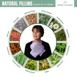 Herbal Concepts Herbal Concepts Aromatherapy Cylinder Shaped Microwaveable Wrap Made of Organic Flaxseed, Valerian Root, & Hops for Hands | Comfort Mit Relaxes Sore Hands & Swelling | Available in Slate Blue