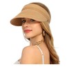 Womens Beach Straw Sun Visor Hat Ponytail Hole UV Protection