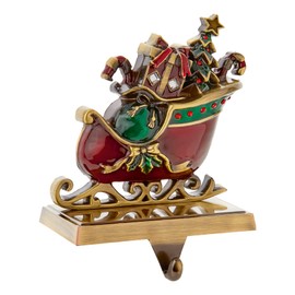 Widdle Gifts Ltd Christmas Metal Sleigh Stocking Hanger Holder Fireplace Mantle Hooks Decorations 6636