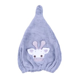 Vaguelly Cartoon Hair Dry Wrap Turban Super Absorbent Coral Fleece Towel for Quick Drying Gentle Hair for Bathing Swimming and Spa for Adults