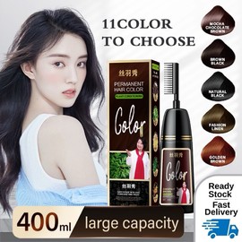 ‼️400ml‼️3 IN 1 Hair Coloring Comb Hair Dye Coloring Shampoo Hair Care Hair Conditioner一梳彩染发膏植物提取泡泡染发护发养发一梳黑盖白发染发梳一洗彩染发剂