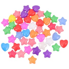 HEMOTON Star Heart Ball Pit, Plastic, Colourful Balls for Children, Playhouse, Play Tent, Playpen, Pool Party, 60 Balls