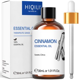 HIQILI Cinnamon Essential Oil, Pure Natural Therapeutic Grade Cinnamon Oil for Diffuser Spray Massage- 30ml