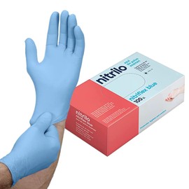 Disposable Nitrile Gloves, Extra Small, Pack of 100, Blue Nitrile Gloves, Latex Free, CE Certified to EN455, Food Gloves (XS, Blue)