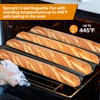 Spmarkt 4-Slot French Baguette Pan Set, Non-Stick French Bread Pan,