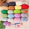 100gx2 Chunky Cotton Crochet Yarn with 4mm Hook, Soft Non-Split