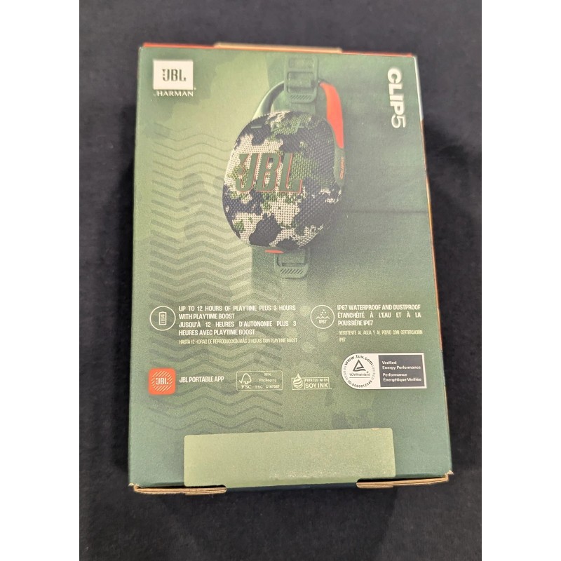 JBL CLIP 5 CAMO, NEW IN BOX! Waterproof, Dustproof, Bluetooth