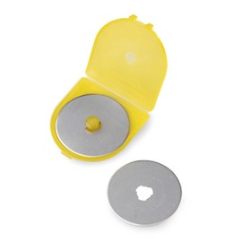OLFA 18mm Rotary Cutter Replacement Blades, 2 Blades (RB18-2) - Stainless Steel Circular Rotary Fabric Cutter Blade for Crafts, Sewing, Quilting, Scrapbooking, Fits Most 18mm Rotary Cutters