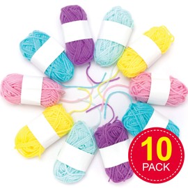Baker Ross Pastel Wool - Pack of 10, Craft Supplies for Kids (AT404)
