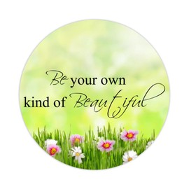 Be Your Own Kind of Beautiful Round Label Stickers 100pcs Bible Verse Quotes Saying Circle Decals for Water Bottle Luggages Laptop Computer Envelopes Seals Card Boxes 4in