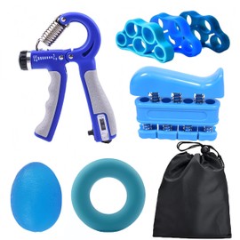 POKYGO 8 Piezas Entrenador de Fuerza de Agarre,Ejercitador de Agarre de Mano con Resistencia Ajustable,Ejercitador de Antebrazo con Contador,para Deportes de Palma y Antebrazos y Dedos