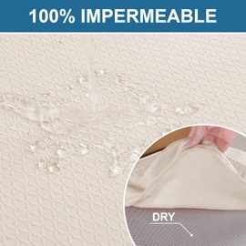 Fundas para Sillas de Comedor Flexibles 4 Pack, Funda Elásticas Extraíbles y Lavables para Sillas con Jacquard,Cubre Sillas de Elástica para Comedor, Hotel, Cocina, Banquete, Ceremonia (Beige)