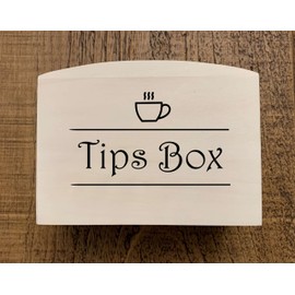 Wooden Money Box For Collecting Staff Tips, Employees Gratuities, Cafes, Salons, Bars, Piggy Bank
