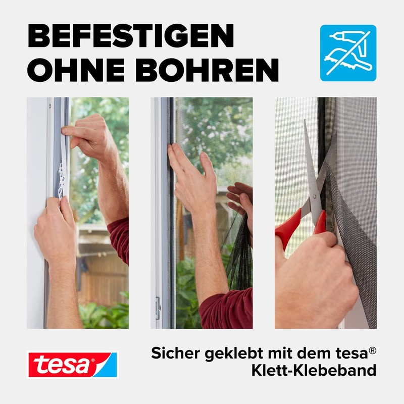 Tesa Fly Screen Standard Velcro for Doors Anthracite 2 x
