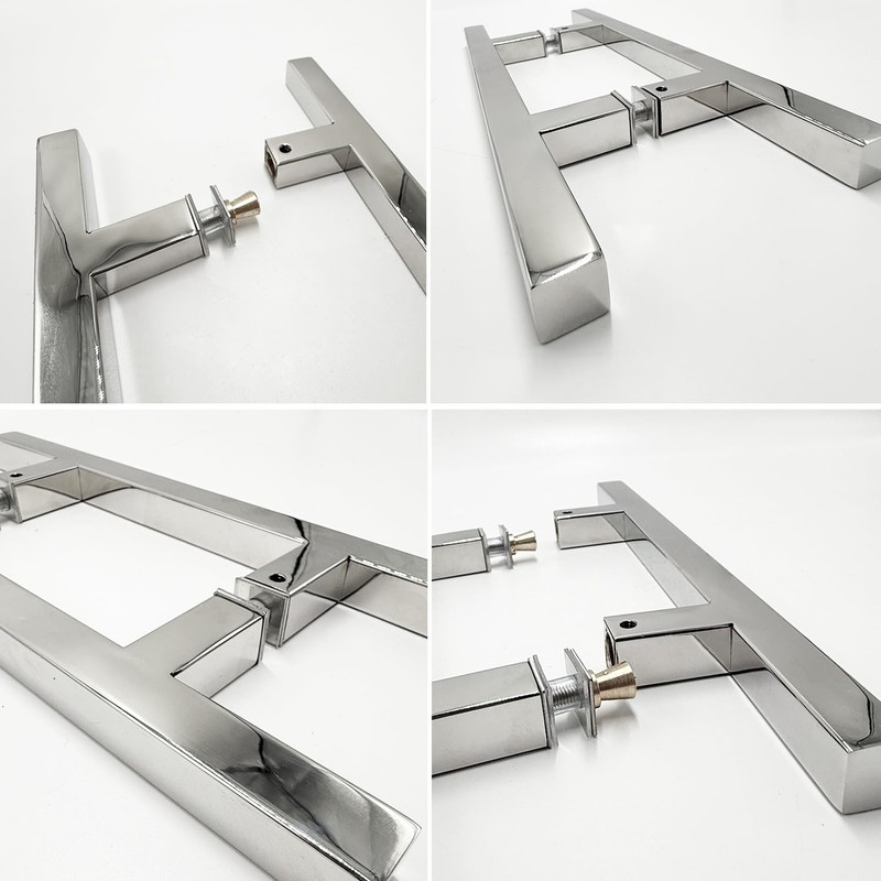NovaNectar Square Ladder Pull Back-to-Back Handle, 304 Stainless Steel Bathroom