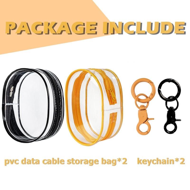 Foweroty PVC Storage Bag for Organizing Data Cables, Chargers, Earphone,