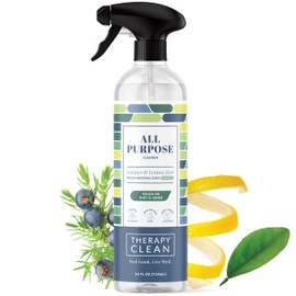 Therapy Clean All Purpose Cleaning Spray - Juniper & Lemon Zest 24 fl. oz - 100% Natural Scent, Kitchen Surface Counter, Surface Cleaner, Non Toxic All Purpose Cleaner Spray
