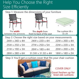 FLYMEI Patio Cushion Covers 18x18x2 Waterproof Outdoor Cushion Cover Replacement 2Packs Outdoor Seat Cushion Slipcover for Rattan Chair Sofa, Beige