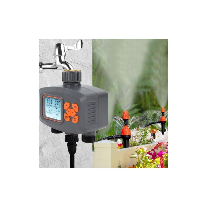 Sprinkler Timer, Dual Outlets Hose Watering Timer, 2 Zone Automatic