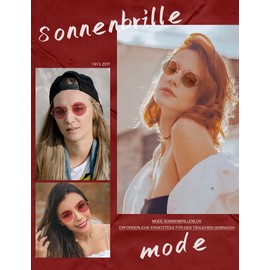 ANYLUV Sunglasses Men's Polarised Round Sunglasses Men Women Classic with UV Protection, 15 Gold/Clear Orange